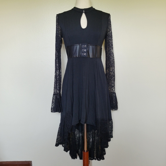 Royal Bones | Lace Keyhole Hi-Low Dress - Picture 2 of 12